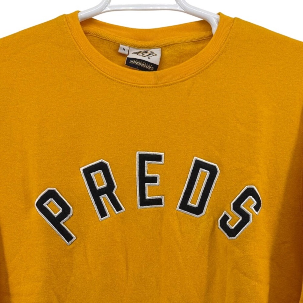Nashville Predators NHL Gold Preds Crewneck Sweatshirt Mens Medium Smashville
